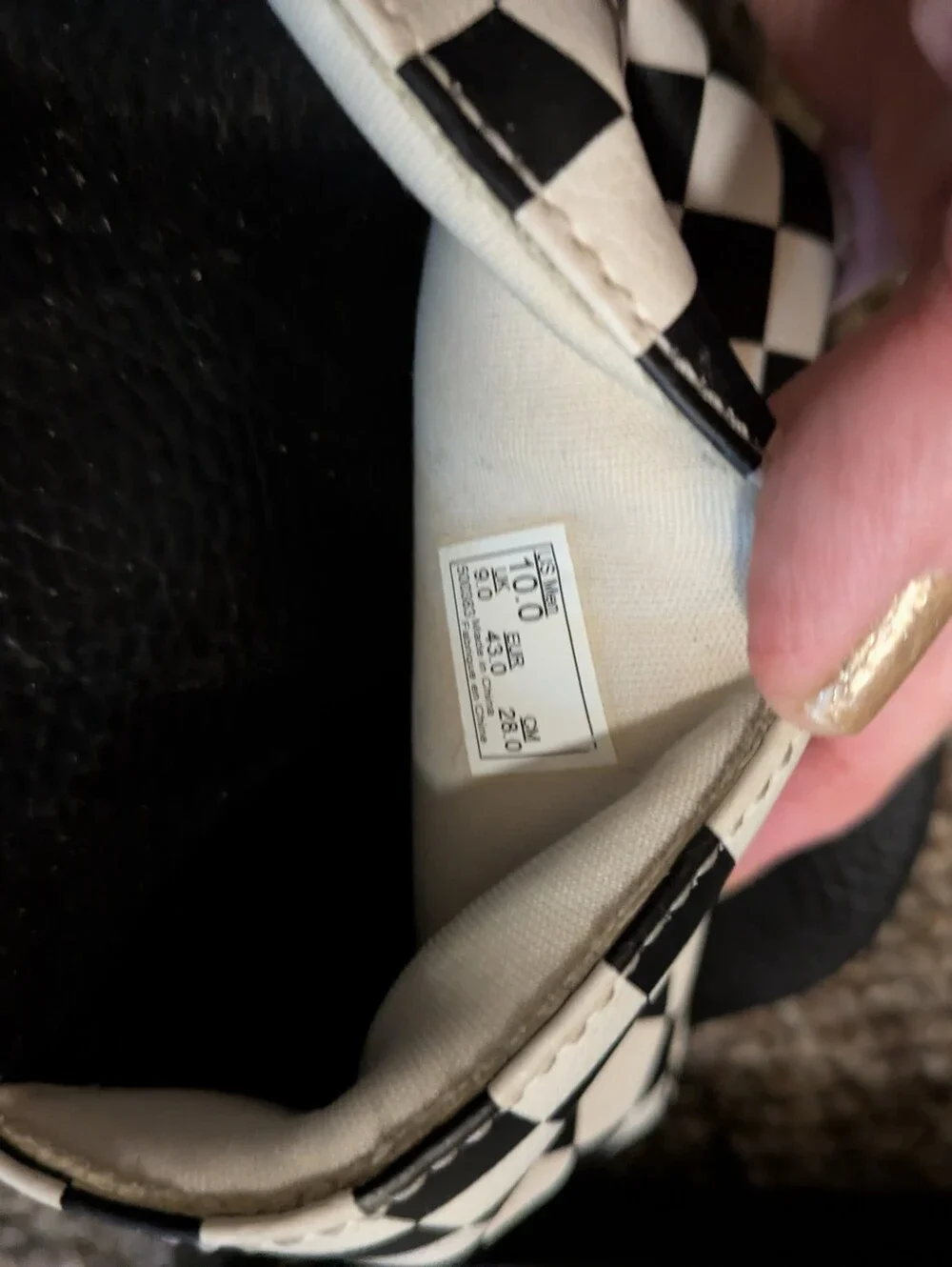 Vans Men's Black & White Checker Strap Slides